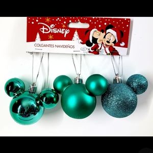 Disney Mickey Mouse Christmas Ornaments 3pz Turquoise